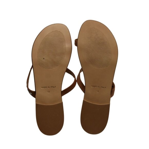 Steve Madden Becky Sandals Womens 10 Tan Leather Studded Made In Italy - Picture 3 of 4